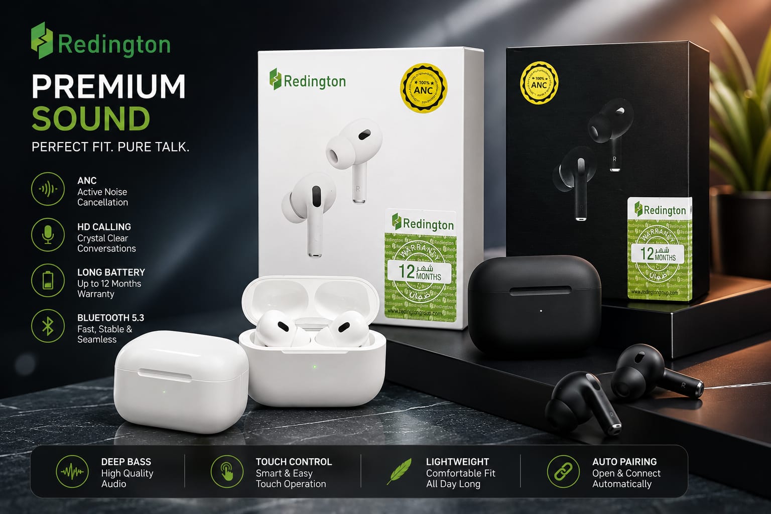 Airbuds Pro 2 | Pop-up Notification | Wireless Airbuds Bluetooth | premium Sound Air Buds Pro 2 Wireless Bluetooth Earbuds | ENC Noise Reduction | Touch Control | HD Sound | Charging Case
